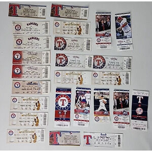 Lot of 25 Texas Rangers Baseball Game Ticket Stubs Regular Post Season 2008-2017